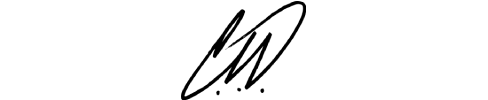 initials of the artist, C.V.V. in black script