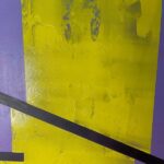 High gloss yellow over purple blended on canvas