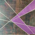 purple geometric abstract acrylic on canvas painting 20x20 closeup